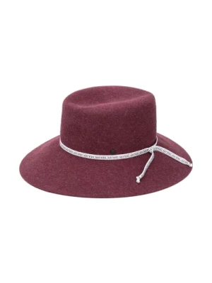 Elegancki i wyrafinowany burgundzki kapelusz z filcu Maison Michel