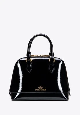 Elegancki kuferek ze skóry lakierowanej czarny Wittchen