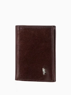 Elegancki męski skórzany portfel brązowy Puccini