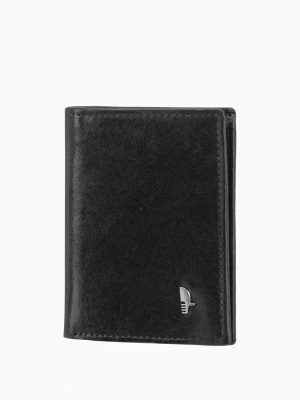 Elegancki męski skórzany portfel czarny Puccini