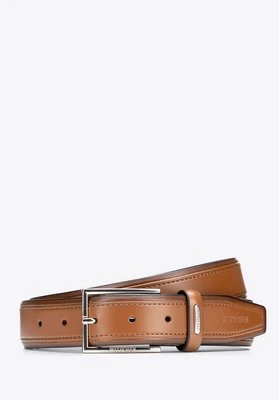 Elegancki pasek męski ze skóry naturalnej jasny brąz Wittchen