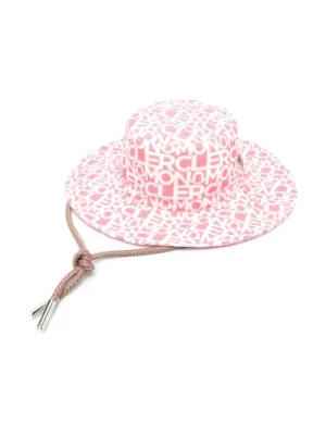 Elegancki różowy kapelusz łodziowy z nylonu Moncler