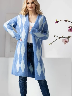 Elegancki sweter kardigan w romby cappuccino PeeKaBoo