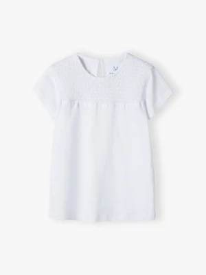 Elegancki t-shirt bawełniany dla dziewczynki - biały Max & Mia by 5.10.15.