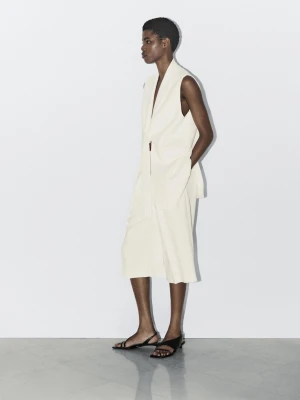 Eleganckie Bermudy Z Zakładkami - Studio - Surowy - - Massimo Dutti - Kobieta