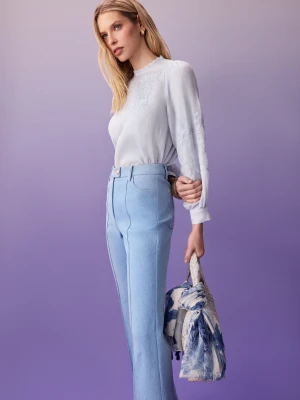 Eleganckie błękitne spodnie z denimu TARANKO