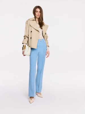 Eleganckie błękitne spodnie z denimu Taranko NIEBIESKI