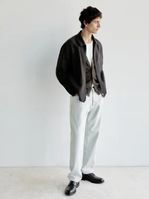 Eleganckie Buty Skórzane - Brązowy - - Massimo Dutti - Mężczyzna