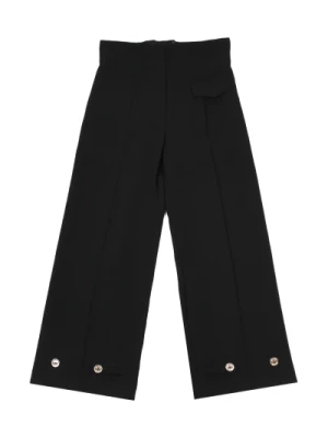 Eleganckie czarne bawełniane spodnie Elisabetta Franchi
