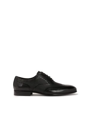 Eleganckie czarne oxfordy z rozetowym zdobieniem Kazar