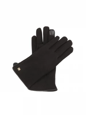 Eleganckie czarne rękawiczki z tkaniny Kazar