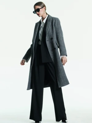 Eleganckie czarne spodnie z  wełną TARANKO