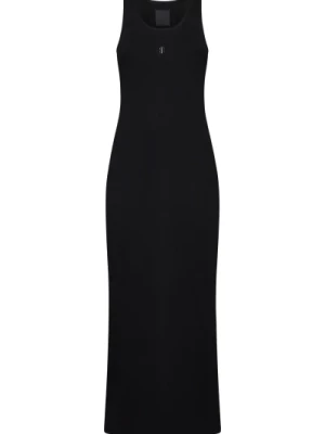 Eleganckie Czarne Sukienki z Białymi/Niebieskimi Akcentami Givenchy