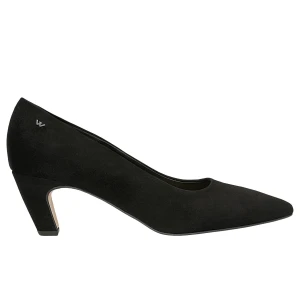 Czarne welurowe czółenka damskie na grubym obcasie 35172-61 Wojas