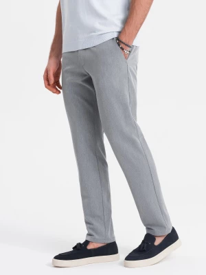 Eleganckie męskie spodnie chino SLIM FIT - jasnoszare V1 OM-PACP-0191
 -                                    L
