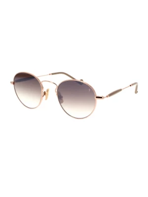 Eleganckie okrągłe okulary przeciwsłoneczne w kolorze różowego złota z gradientowymi soczewkami brązowymi Eyepetizer