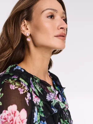 Eleganckie pozłacane kolczyki z kocim okiem TARANKO