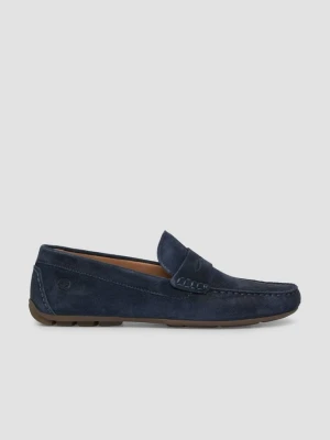 Eleganckie skórzane loafersy s.Oliver niebieski