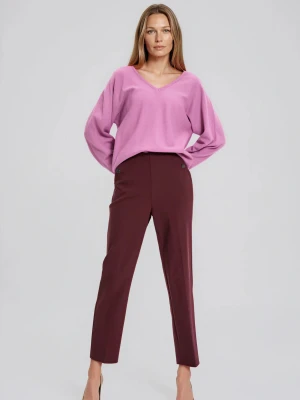 Eleganckie spodnie burgundowe Moodo
