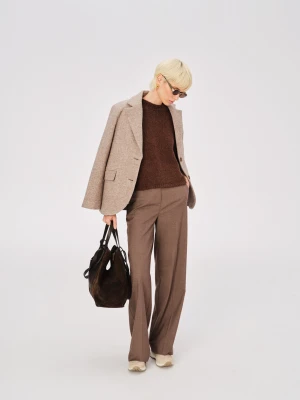Eleganckie spodnie w kolorze chłodnego brązu TARANKO