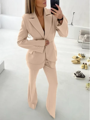 Eleganckie spodnie z kantem z wiskozy DONY - beżowe  magmac 