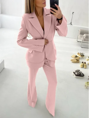 Eleganckie spodnie z kantem z wiskozy DONY - brudny róż  magmac 