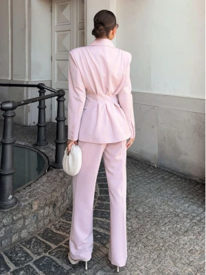 Eleganckie spodnie z kantem z wiskozy  EMILEE - brudny róż  magmac 