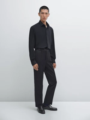 Eleganckie Spodnie Z Mieszanki Wełny - Granatowy - - Massimo Dutti - Mężczyzna