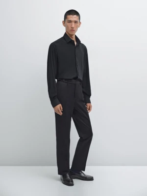 Eleganckie Spodnie Z Mieszanki Wełny - Granatowy - - Massimo Dutti - Mężczyzna