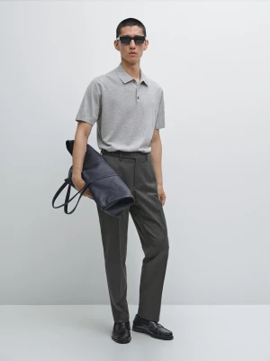 Eleganckie Spodnie Z Mieszanki Wełny - Szary - - Massimo Dutti - Mężczyzna
