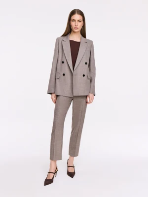 Eleganckie spodnie z wełną w  kolorze taupe TARANKO