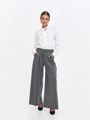Eleganckie szerokie spodnie damskie szare Top Secret