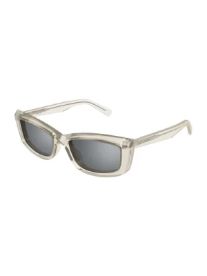 Eleganckie zakrzywione okulary przeciwsłoneczne Saint Laurent