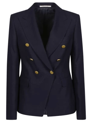 Elegant Navy Double Breasted Jacket Tagliatore