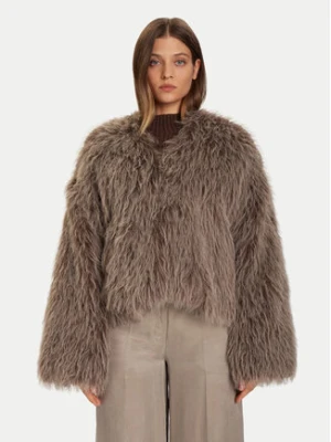 Eleh Futro Grigio Fango EFW250306 Brązowy Regular Fit