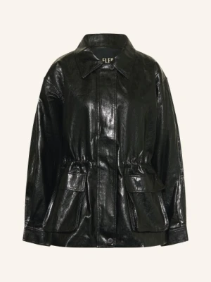 Eleh Kurtka Imitująca Skórę schwarz