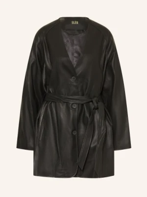 Eleh Kurtka Imitująca Skórę schwarz