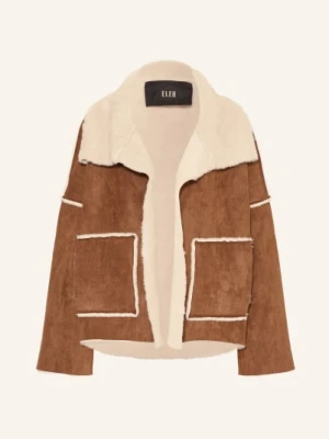 Eleh Kurtka Imitująca Skórę Z Sztucznym Futrem braun