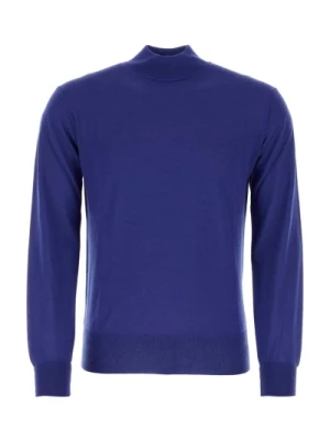 Elektryczny niebieski sweter z wełny - Stylowy i wygodny PT Torino