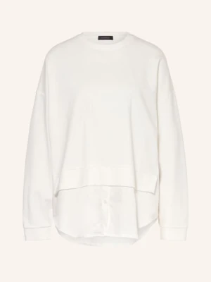 Elena Miro Bluza Z Mieszanki Materiałów weiss