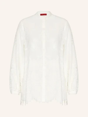 Elena Miro Bluzka Z Koronki Ażurowej weiss