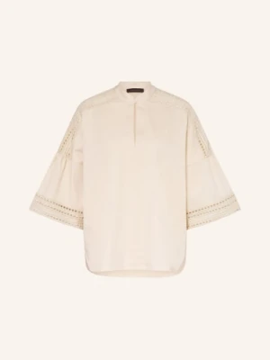 Elena Miro Bluzka Z Rękawami 3/4 I Koronką Z Otworami beige