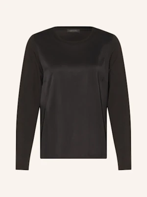 Elena Miro Koszulka Z Długim Rękawem Z Mieszanki Materiałów schwarz