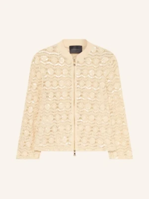 Elena Miro Kurtka Szydełkowa Z Cekinami I Kamieniami Ozdobnymi beige