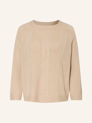 Elena Miro Sweter Z Kamieniami Ozdobnymi beige Elena Mirò