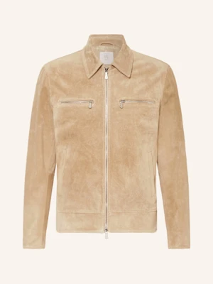 Eleventy Kurtka Skórzana beige