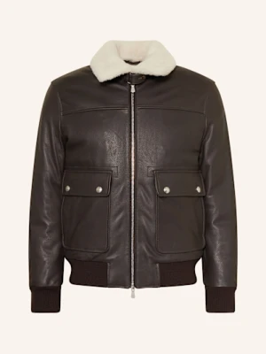 Eleventy Kurtka Skórzana braun