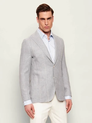 Eleventy Lniana Marynarka | Slim Fit | z dodatkiem jedwabiu i wełny