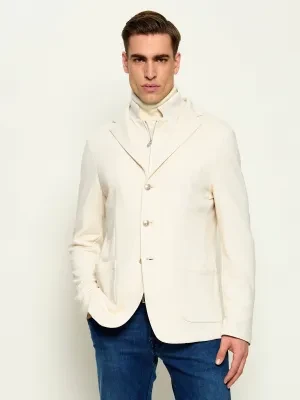 Eleventy Marynarka 2w1 | Slim Fit | z dodatkiem lnu