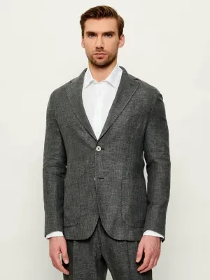 Eleventy Marynarka | Slim Fit | z dodatkiem jedwabiu i wełny